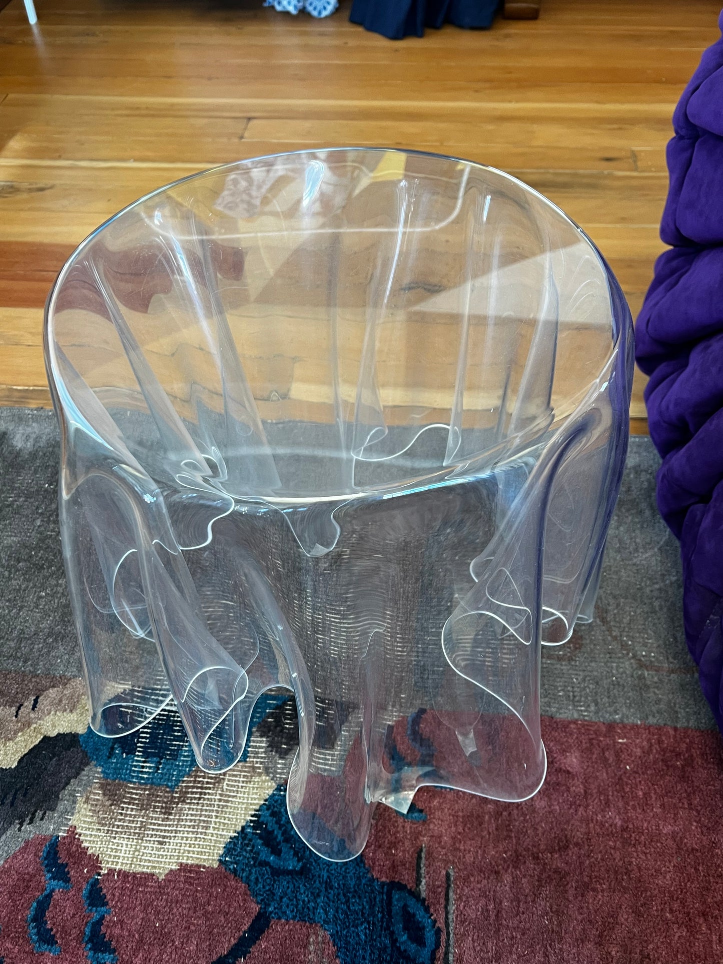 Acrylic Draped Side Table