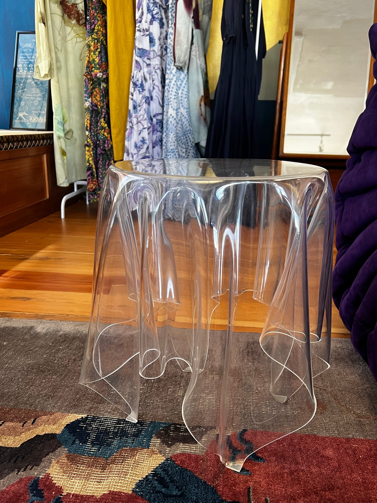 Acrylic Draped Side Table