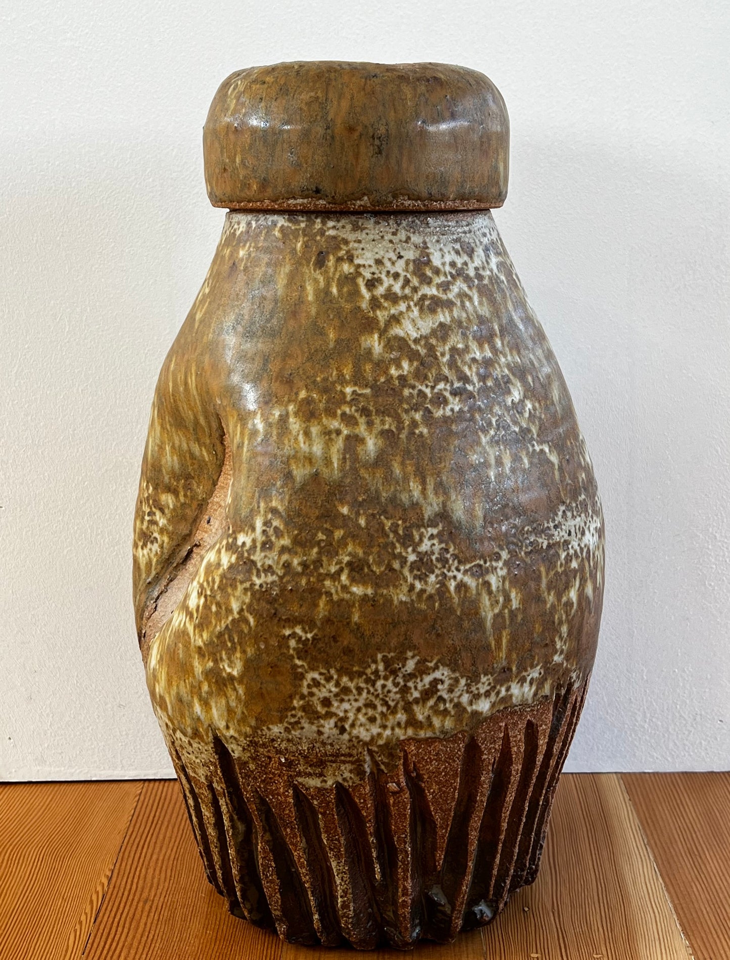Handmade Stoneware Lidded Urn