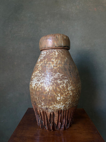 Handmade Stoneware Lidded Urn