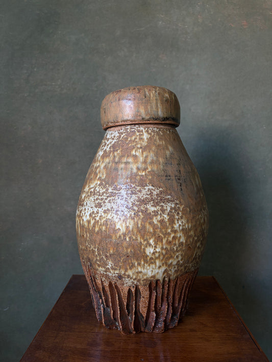 Handmade Stoneware Lidded Urn