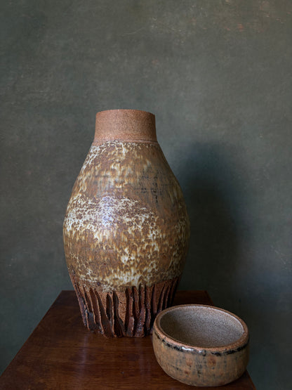 Handmade Stoneware Lidded Urn