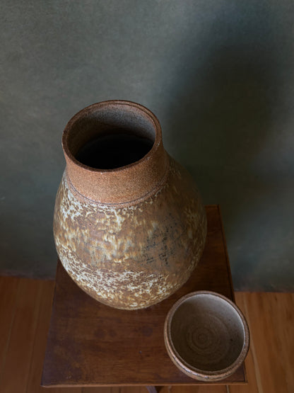 Handmade Stoneware Lidded Urn