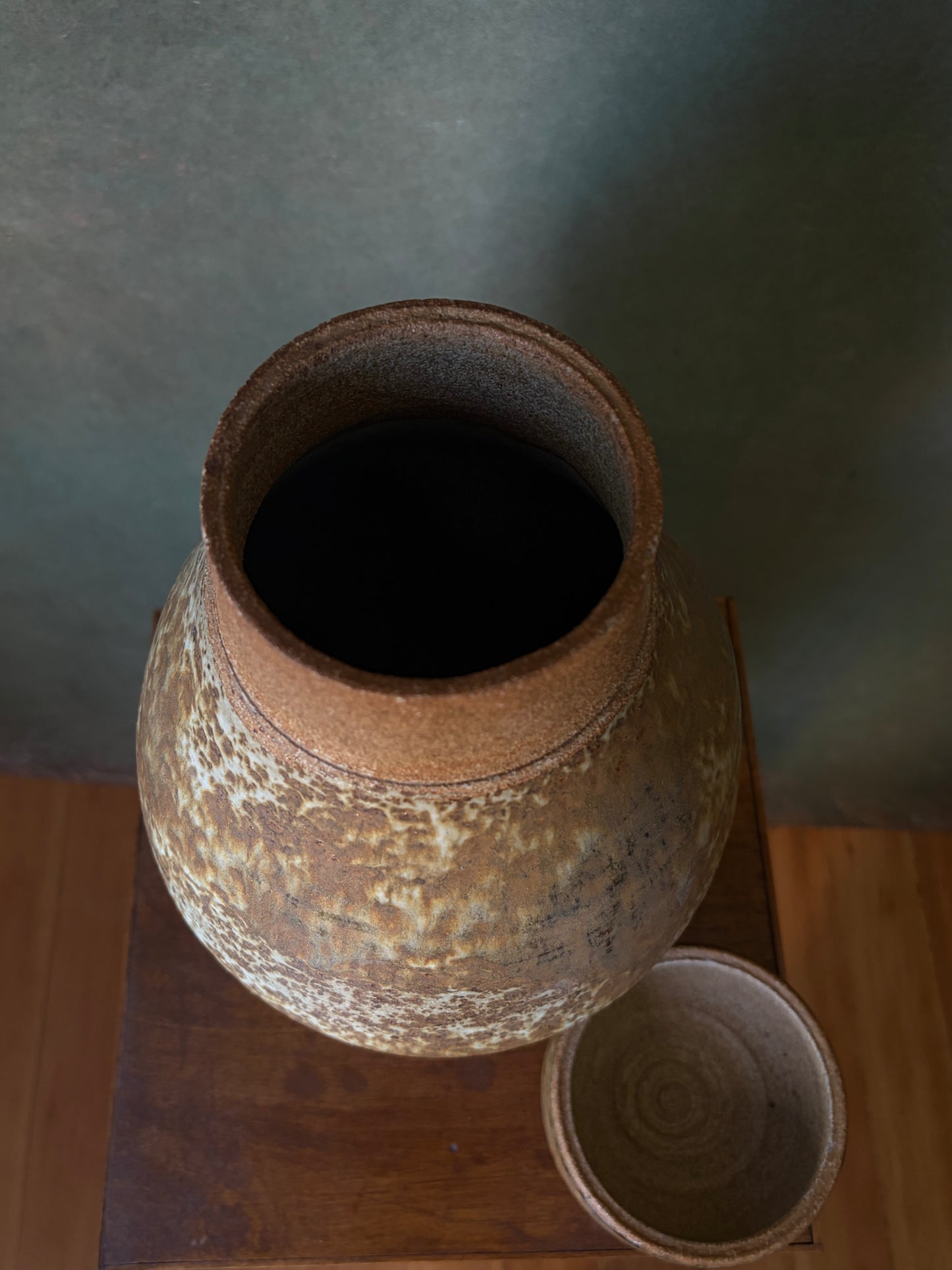 Handmade Stoneware Lidded Urn