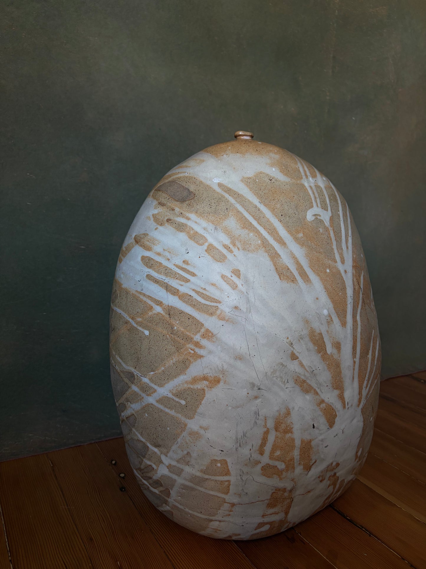 Large Handmade Ovoid Ceramic Vessel