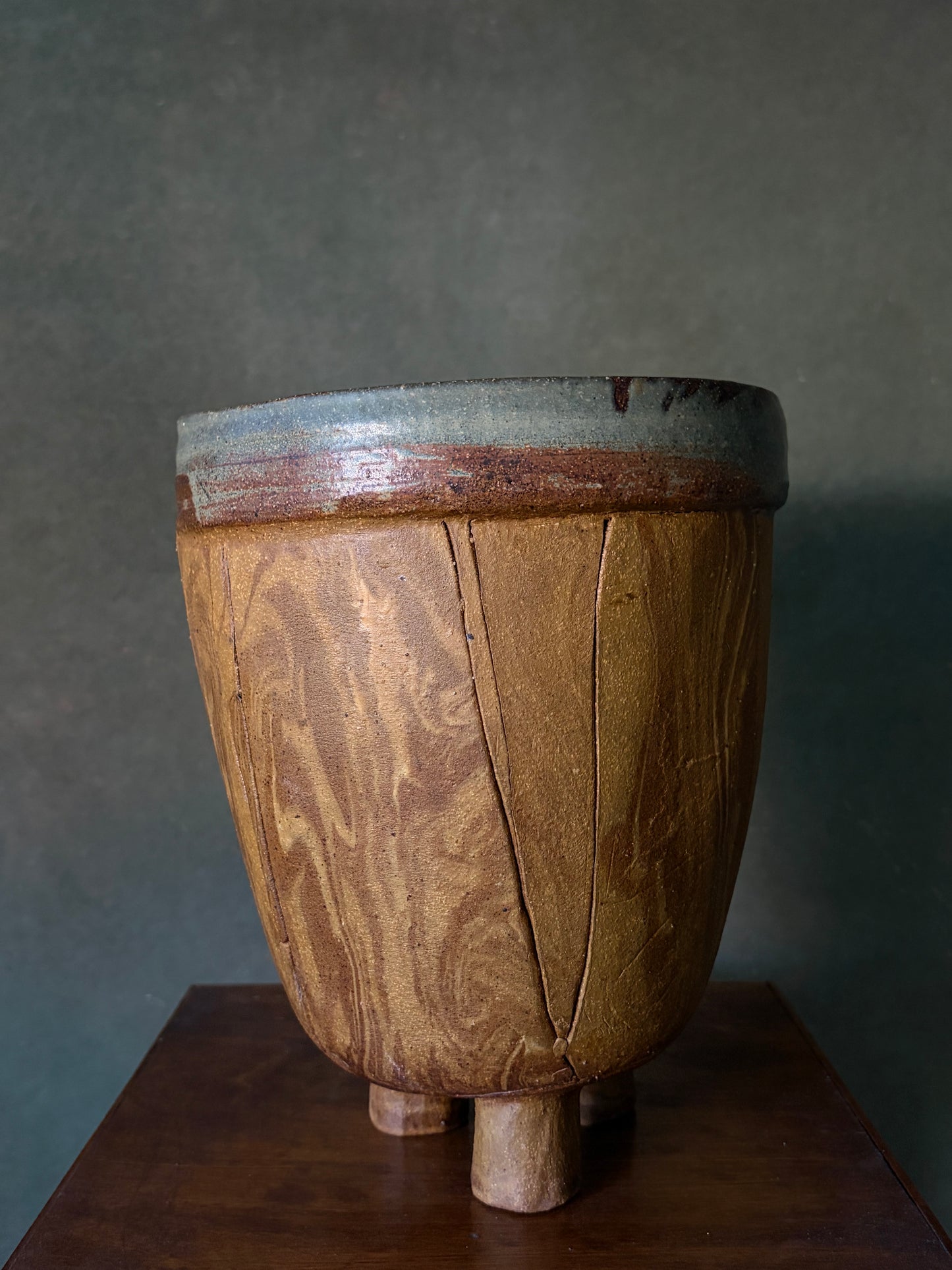 Three Legged Ceramic Vessel