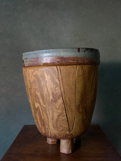Three Legged Ceramic Vessel