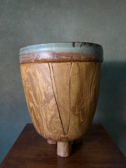 Three Legged Ceramic Vessel