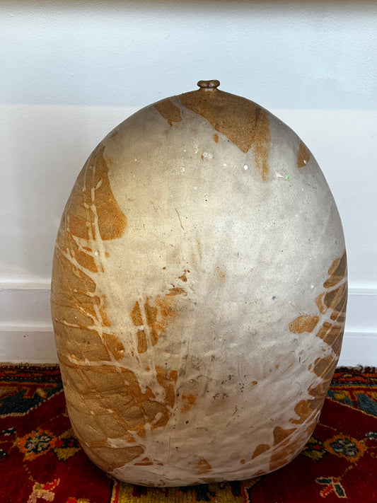 Large Handmade Ovoid Ceramic Vessel
