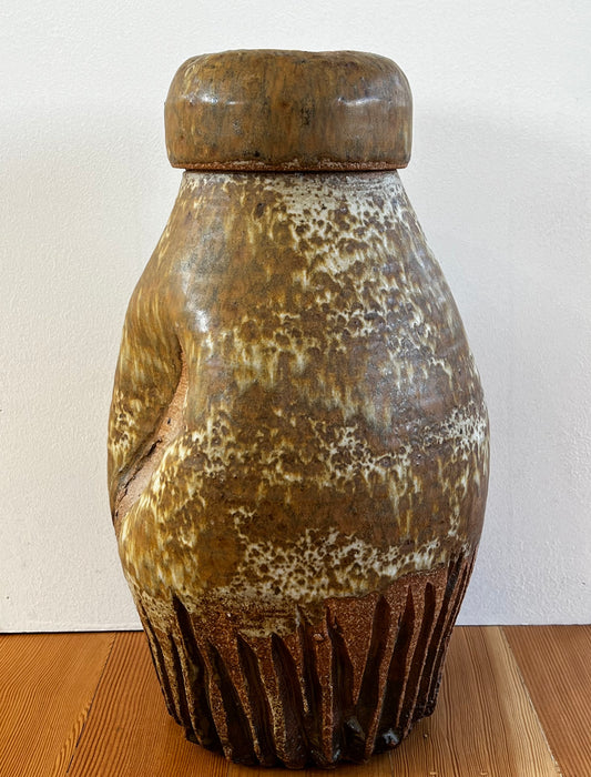 Handmade Stoneware Lidded Urn